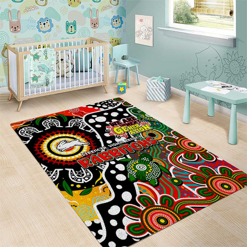 Rabbitohs NRL Celebrating 50 Years of Naidoc Area Rug NAIDOC Week 2025 Aboriginal