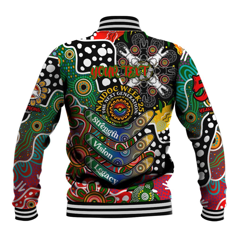 Personalised Rabbitohs NRL Celebrating 50 Years of Naidoc Baseball Jacket NAIDOC Week 2025 Aboriginal