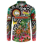 Personalised Rabbitohs NRL Celebrating 50 Years of Naidoc Button Sweatshirt NAIDOC Week 2025 Aboriginal