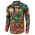 Personalised Rabbitohs NRL Celebrating 50 Years of Naidoc Button Sweatshirt NAIDOC Week 2025 Aboriginal