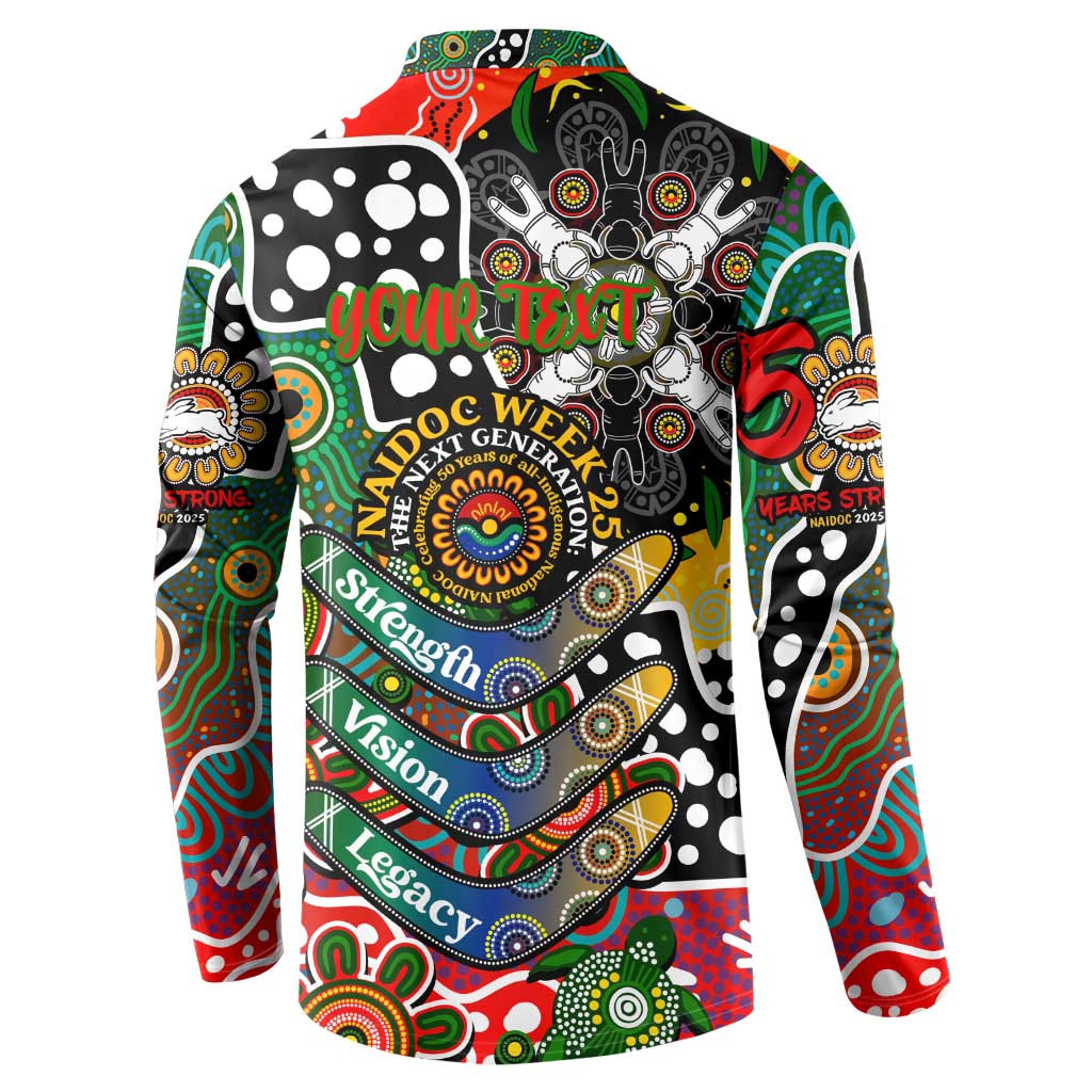 Personalised Rabbitohs NRL Celebrating 50 Years of Naidoc Button Sweatshirt NAIDOC Week 2025 Aboriginal