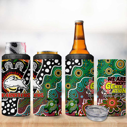 Rabbitohs NRL Celebrating 50 Years of Naidoc 4 in 1 Can Cooler Tumbler NAIDOC Week 2025 Aboriginal