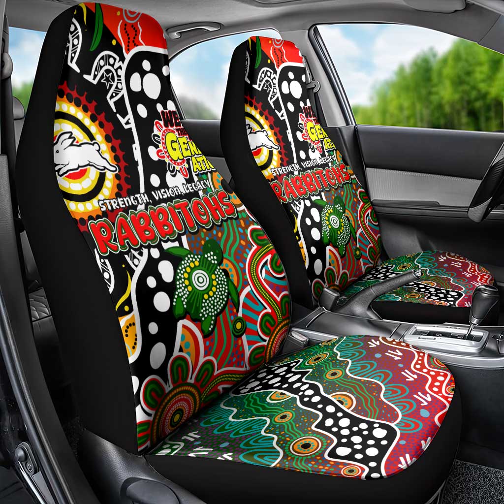 Rabbitohs NRL Celebrating 50 Years of Naidoc Car Seat Cover NAIDOC Week 2025 Aboriginal