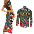 Personalised Rabbitohs NRL Celebrating 50 Years of Naidoc Couples Matching Short Sleeve Bodycon Dress and Long Sleeve Button Shirt NAIDOC Week 2025 Aboriginal