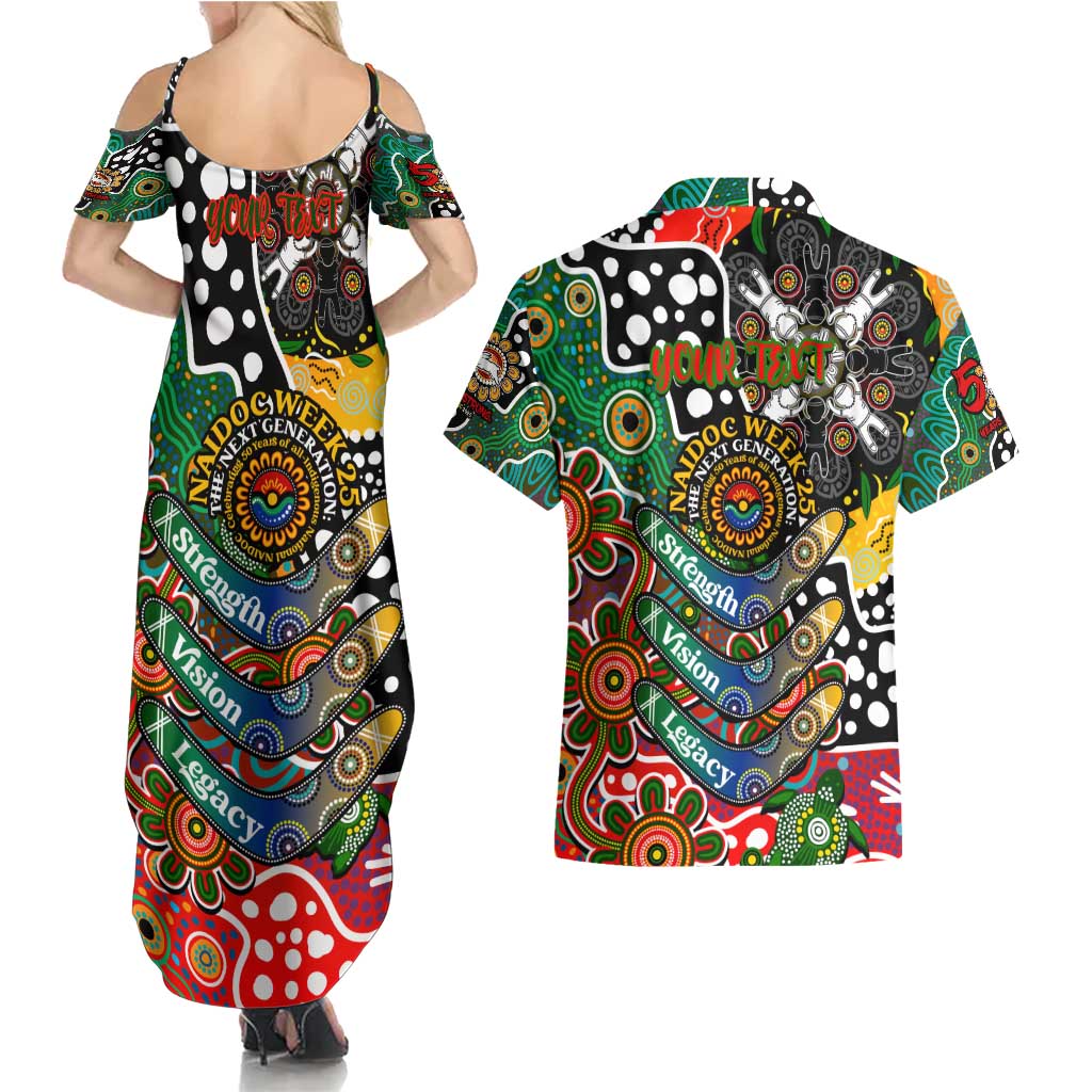 Personalised Rabbitohs NRL Celebrating 50 Years of Naidoc Couples Matching Summer Maxi Dress and Hawaiian Shirt NAIDOC Week 2025 Aboriginal