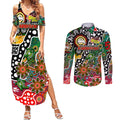 Personalised Rabbitohs NRL Celebrating 50 Years of Naidoc Couples Matching Summer Maxi Dress and Long Sleeve Button Shirt NAIDOC Week 2025 Aboriginal