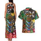 Personalised Rabbitohs NRL Celebrating 50 Years of Naidoc Couples Matching Tank Maxi Dress and Hawaiian Shirt NAIDOC Week 2025 Aboriginal