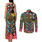 Personalised Rabbitohs NRL Celebrating 50 Years of Naidoc Couples Matching Tank Maxi Dress and Long Sleeve Button Shirt NAIDOC Week 2025 Aboriginal