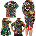 Personalised Rabbitohs NRL Celebrating 50 Years of Naidoc Family Matching Long Sleeve Bodycon Dress and Hawaiian Shirt NAIDOC Week 2025 Aboriginal