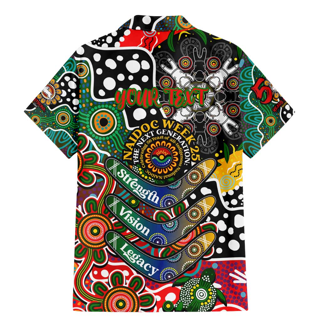 Personalised Rabbitohs NRL Celebrating 50 Years of Naidoc Family Matching Mermaid Dress and Hawaiian Shirt NAIDOC Week 2025 Aboriginal