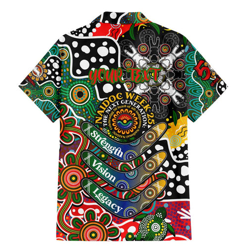 Personalised Rabbitohs NRL Celebrating 50 Years of Naidoc Family Matching Mermaid Dress and Hawaiian Shirt NAIDOC Week 2025 Aboriginal