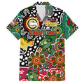 Personalised Rabbitohs NRL Celebrating 50 Years of Naidoc Family Matching Off The Shoulder Long Sleeve Dress and Hawaiian Shirt NAIDOC Week 2025 Aboriginal