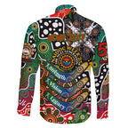 Personalised Rabbitohs NRL Celebrating 50 Years of Naidoc Family Matching Short Sleeve Bodycon Dress and Hawaiian Shirt NAIDOC Week 2025 Aboriginal