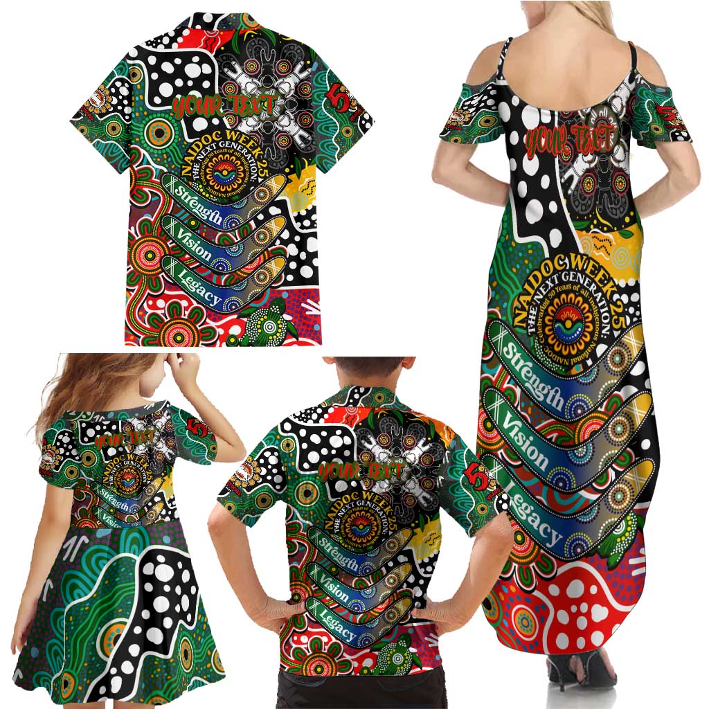 Personalised Rabbitohs NRL Celebrating 50 Years of Naidoc Family Matching Summer Maxi Dress and Hawaiian Shirt NAIDOC Week 2025 Aboriginal