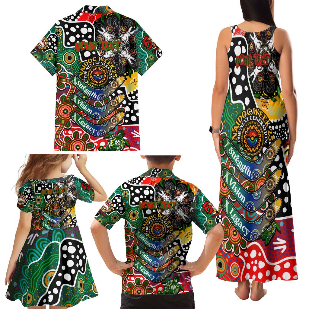 Personalised Rabbitohs NRL Celebrating 50 Years of Naidoc Family Matching Tank Maxi Dress and Hawaiian Shirt NAIDOC Week 2025 Aboriginal
