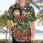 Personalised Rabbitohs NRL Celebrating 50 Years of Naidoc Hawaiian Shirt NAIDOC Week 2025 Aboriginal