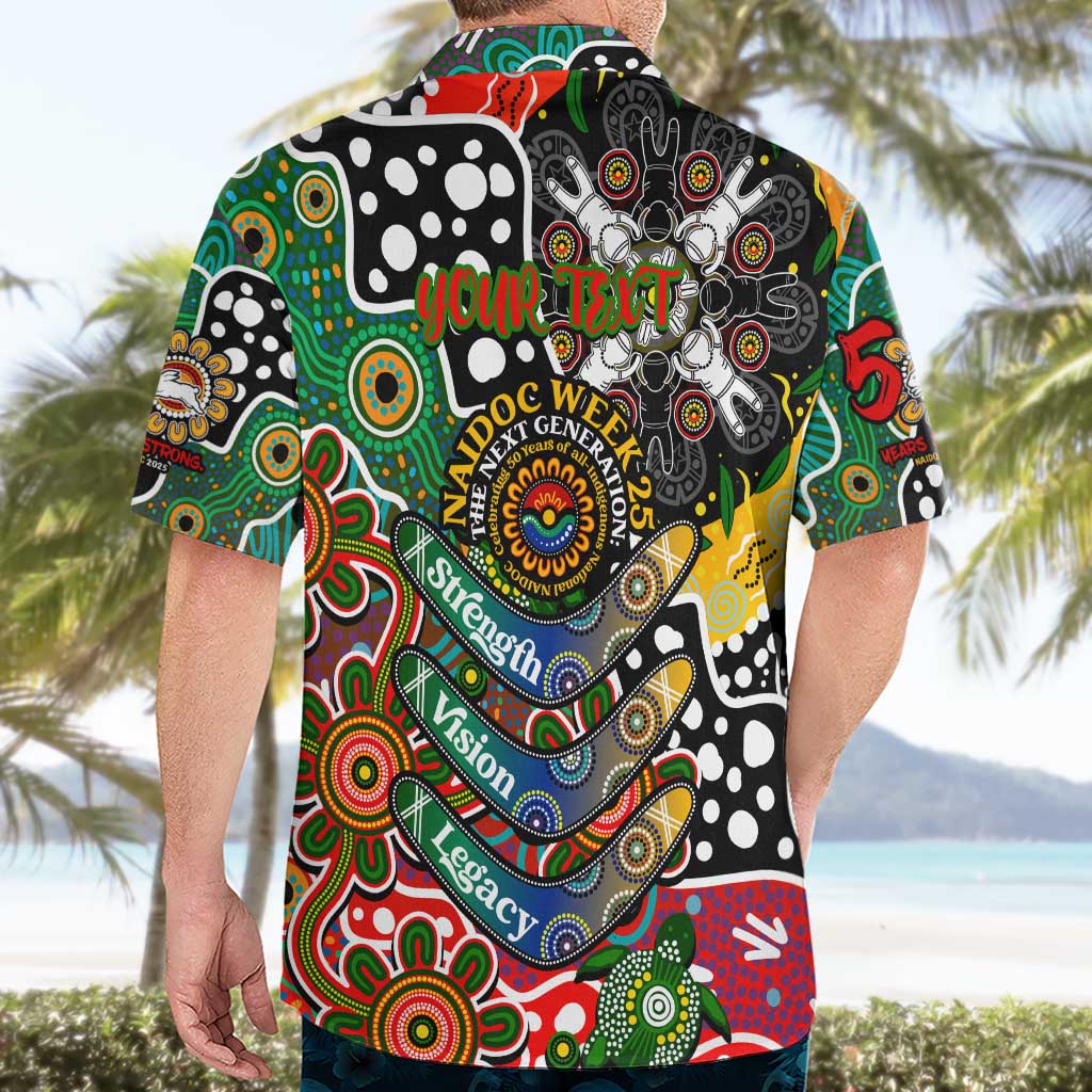 Personalised Rabbitohs NRL Celebrating 50 Years of Naidoc Hawaiian Shirt NAIDOC Week 2025 Aboriginal