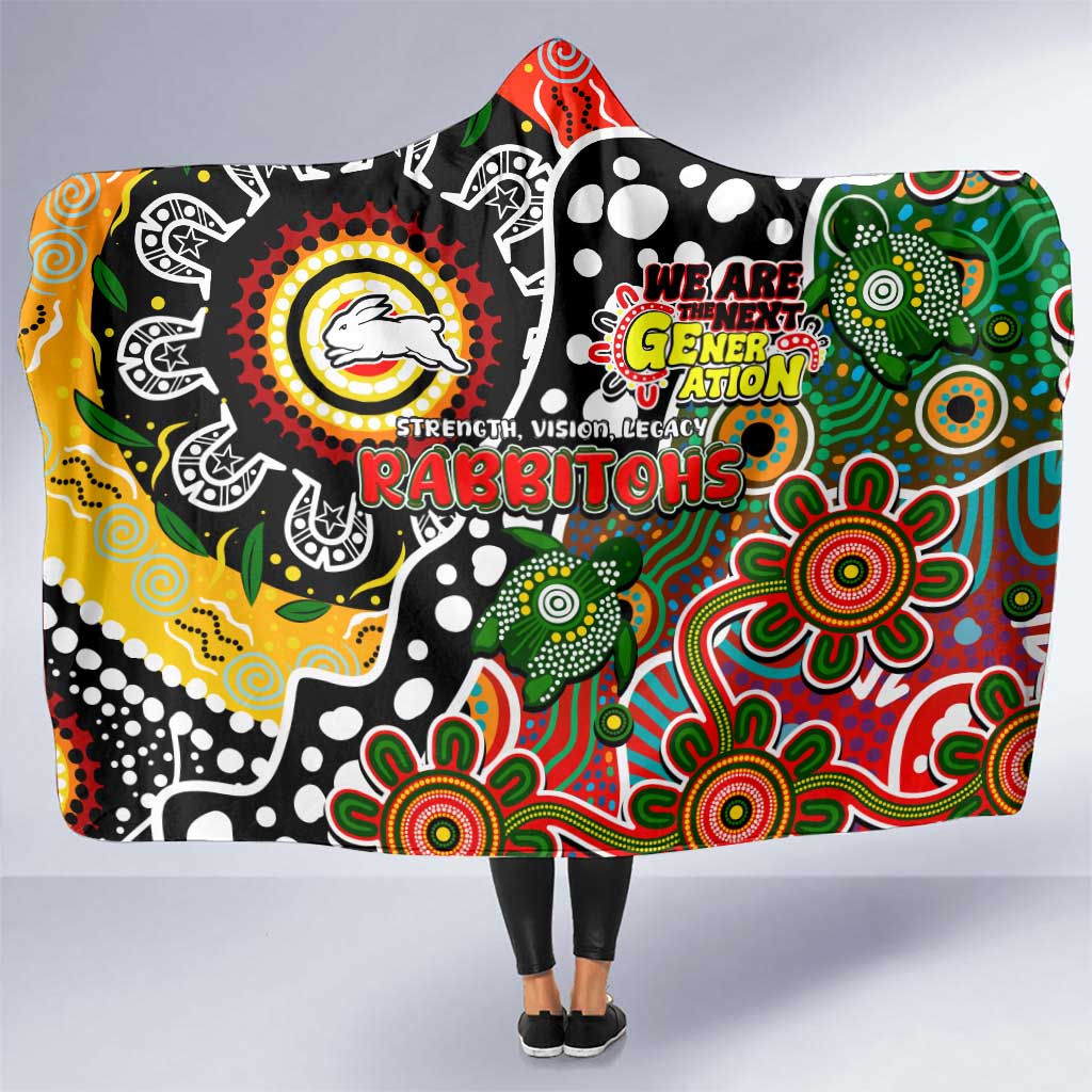 Rabbitohs NRL Celebrating 50 Years of Naidoc Hooded Blanket NAIDOC Week 2025 Aboriginal