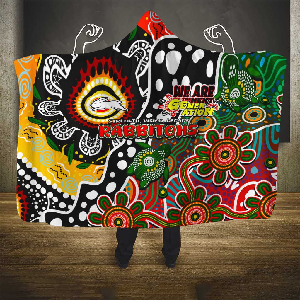 Rabbitohs NRL Celebrating 50 Years of Naidoc Hooded Blanket NAIDOC Week 2025 Aboriginal