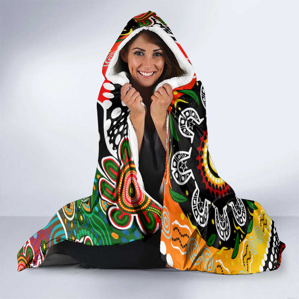 Rabbitohs NRL Celebrating 50 Years of Naidoc Hooded Blanket NAIDOC Week 2025 Aboriginal