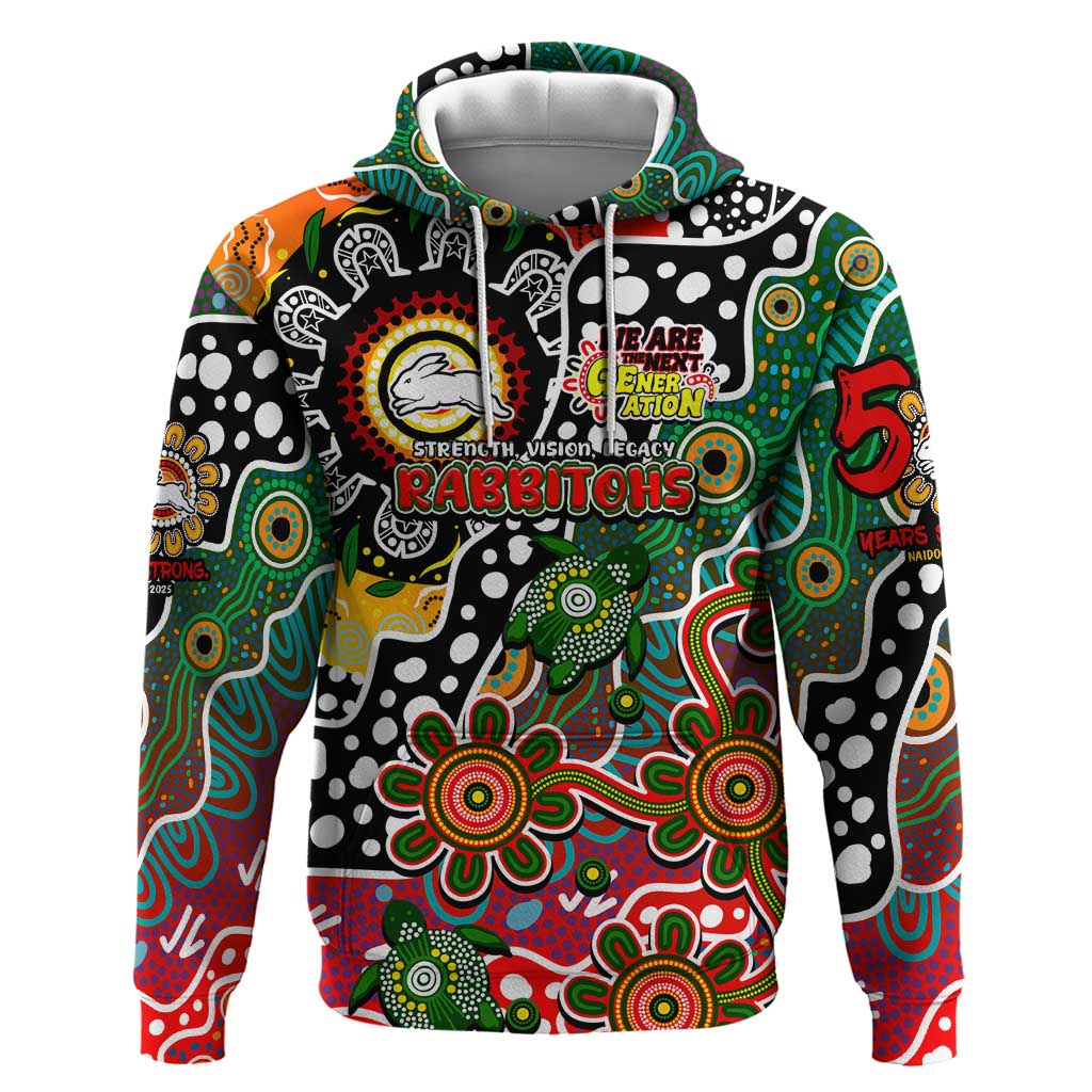 Personalised Rabbitohs NRL Celebrating 50 Years of Naidoc Hoodie NAIDOC Week 2025 Aboriginal