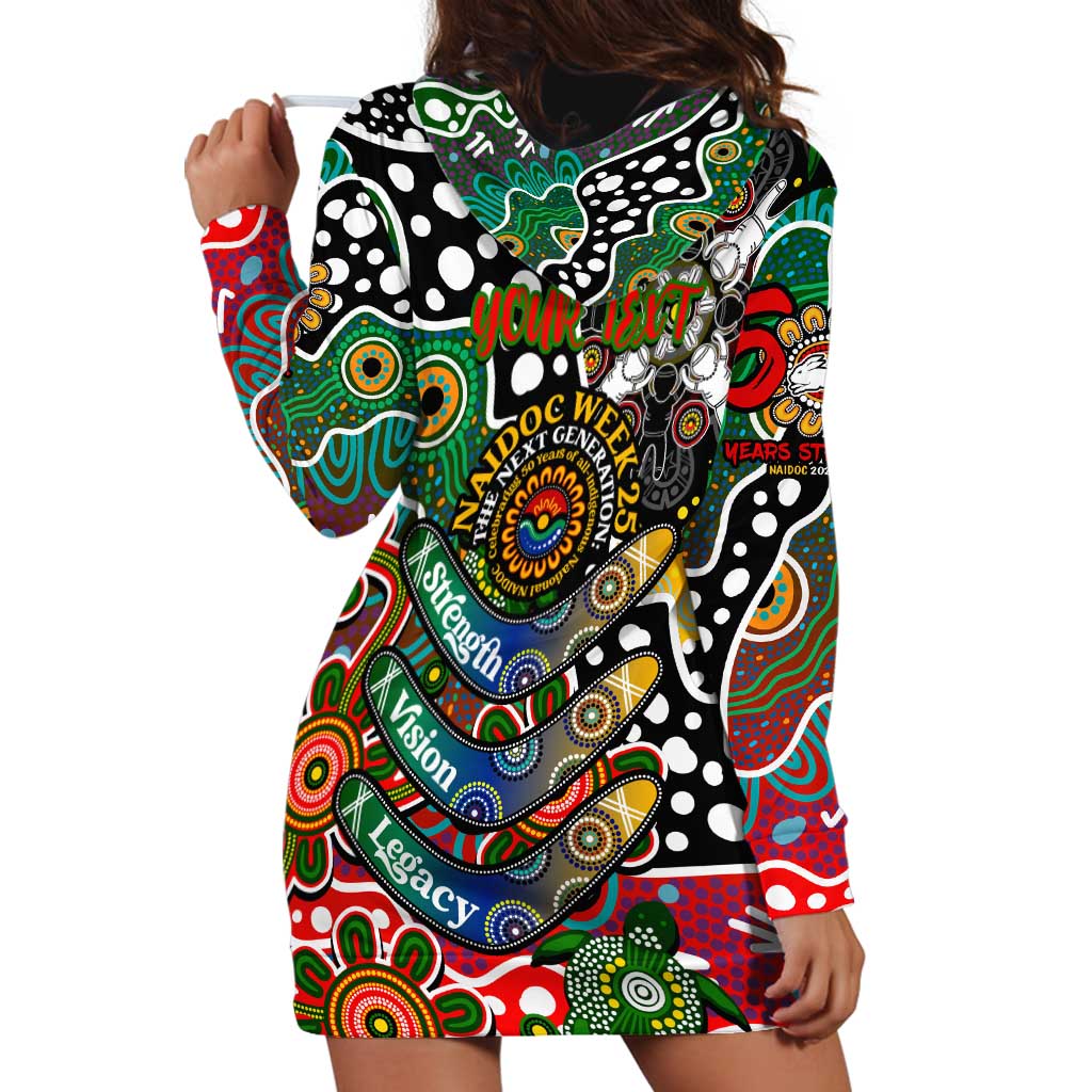Personalised Rabbitohs NRL Celebrating 50 Years of Naidoc Hoodie Dress NAIDOC Week 2025 Aboriginal