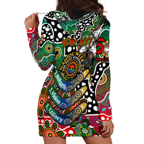 Personalised Rabbitohs NRL Celebrating 50 Years of Naidoc Hoodie Dress NAIDOC Week 2025 Aboriginal