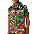 Personalised Rabbitohs NRL Celebrating 50 Years of Naidoc Kid Polo Shirt NAIDOC Week 2025 Aboriginal