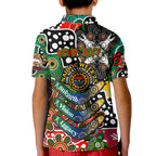 Personalised Rabbitohs NRL Celebrating 50 Years of Naidoc Kid Polo Shirt NAIDOC Week 2025 Aboriginal