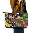 Rabbitohs NRL Celebrating 50 Years of Naidoc Leather Tote Bag NAIDOC Week 2025 Aboriginal