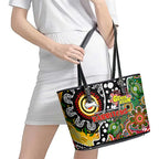 Rabbitohs NRL Celebrating 50 Years of Naidoc Leather Tote Bag NAIDOC Week 2025 Aboriginal