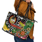 Rabbitohs NRL Celebrating 50 Years of Naidoc Leather Tote Bag NAIDOC Week 2025 Aboriginal