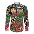 Personalised Rabbitohs NRL Celebrating 50 Years of Naidoc Long Sleeve Button Shirt NAIDOC Week 2025 Aboriginal