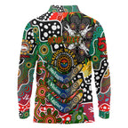 Personalised Rabbitohs NRL Celebrating 50 Years of Naidoc Long Sleeve Polo Shirt NAIDOC Week 2025 Aboriginal