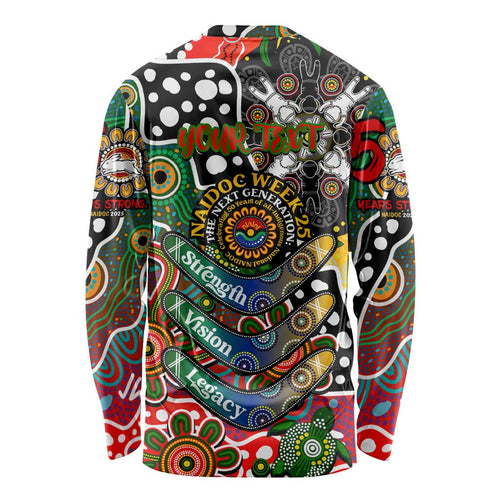 Personalised Rabbitohs NRL Celebrating 50 Years of Naidoc Long Sleeve Shirt NAIDOC Week 2025 Aboriginal