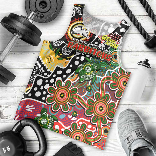 Personalised Rabbitohs NRL Celebrating 50 Years of Naidoc Men Tank Top NAIDOC Week 2025 Aboriginal