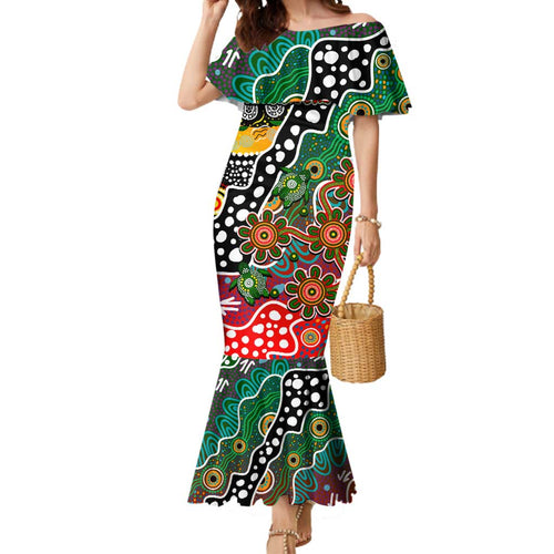 Personalised Rabbitohs NRL Celebrating 50 Years of Naidoc Mermaid Dress NAIDOC Week 2025 Aboriginal
