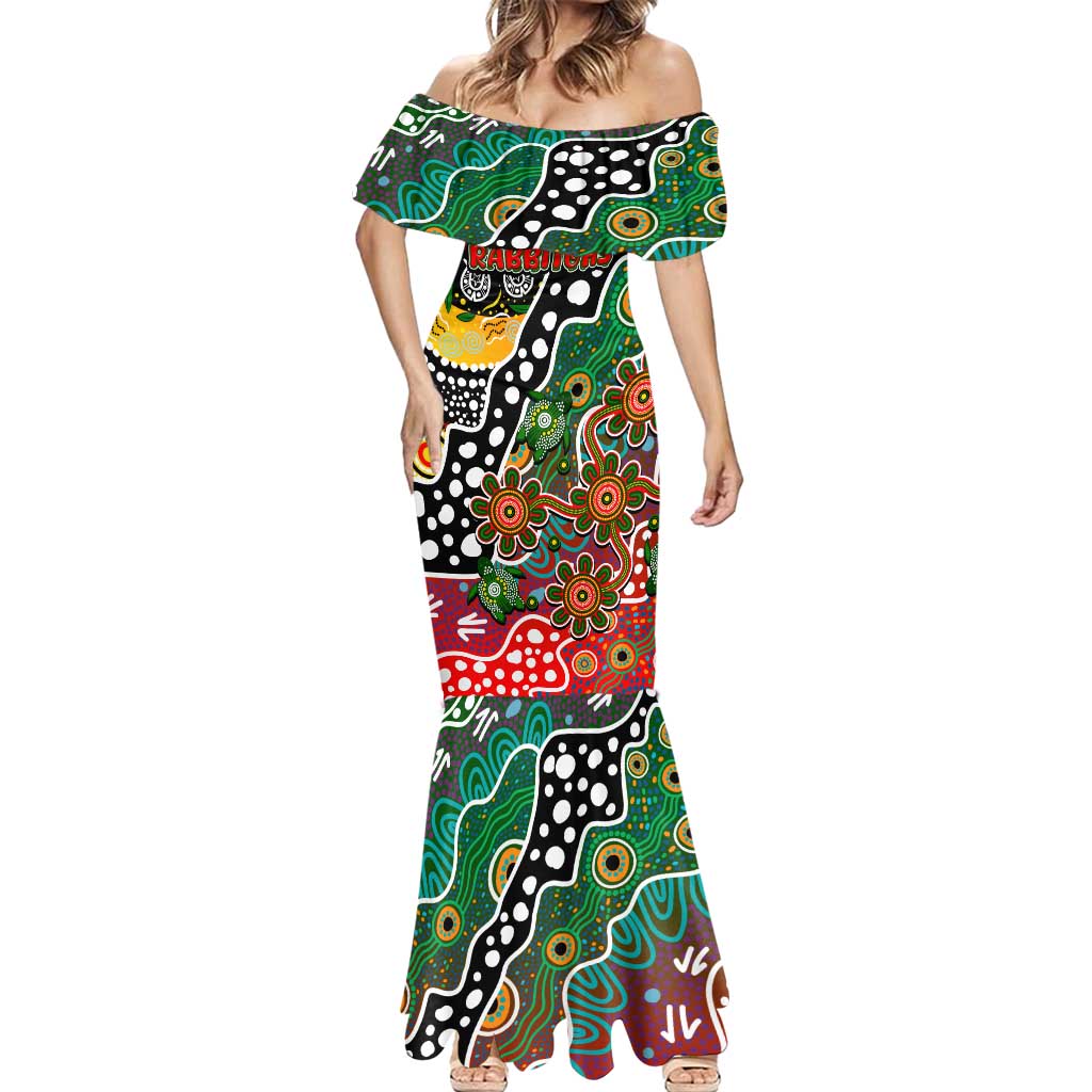 Personalised Rabbitohs NRL Celebrating 50 Years of Naidoc Mermaid Dress NAIDOC Week 2025 Aboriginal