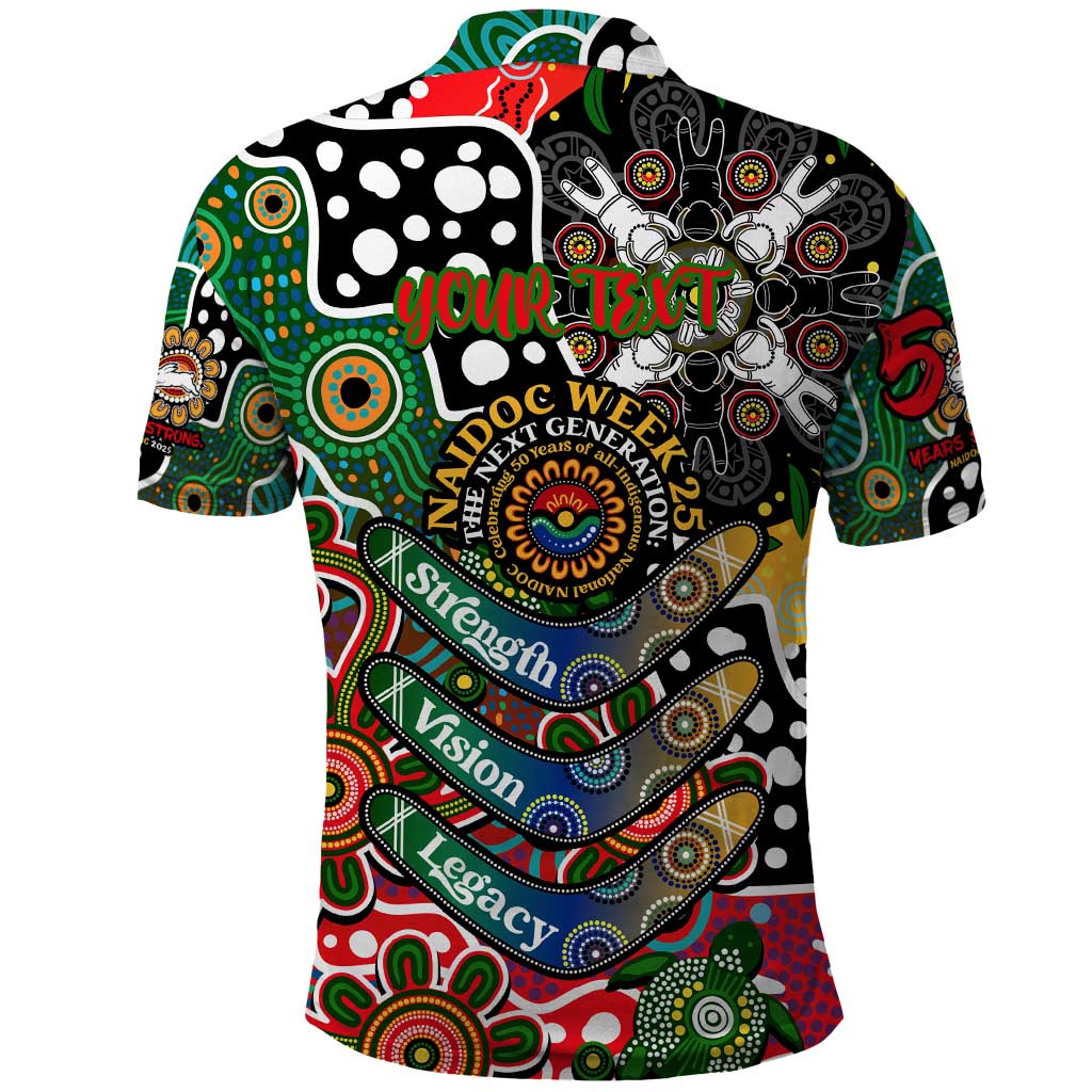 Personalised Rabbitohs NRL Celebrating 50 Years of Naidoc Polo Shirt NAIDOC Week 2025 Aboriginal