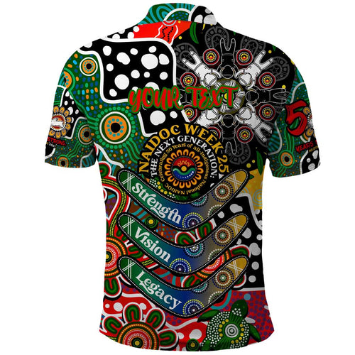 Personalised Rabbitohs NRL Celebrating 50 Years of Naidoc Polo Shirt NAIDOC Week 2025 Aboriginal