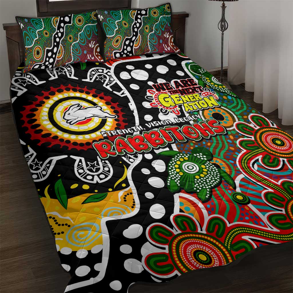 Rabbitohs NRL Celebrating 50 Years of Naidoc Quilt Bed Set NAIDOC Week 2025 Aboriginal