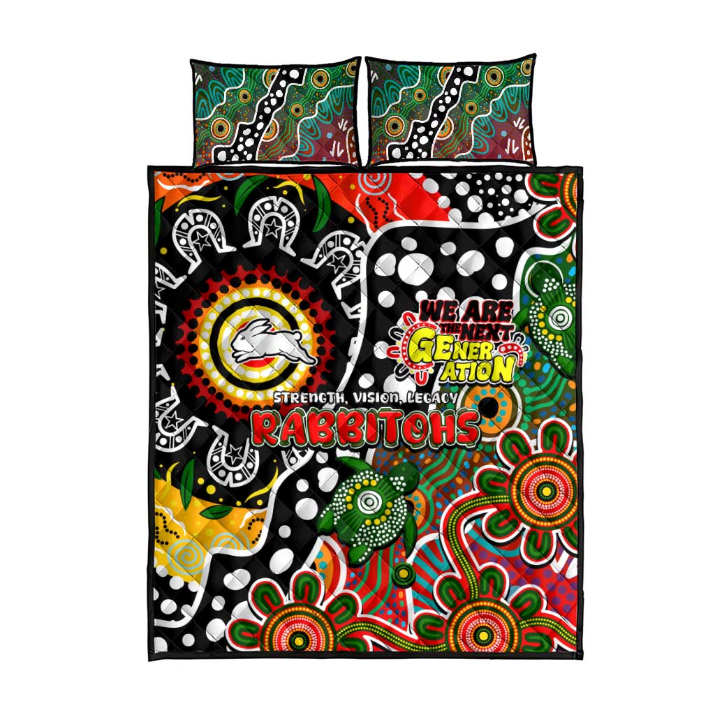 Rabbitohs NRL Celebrating 50 Years of Naidoc Quilt Bed Set NAIDOC Week 2025 Aboriginal
