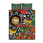 Rabbitohs NRL Celebrating 50 Years of Naidoc Quilt Bed Set NAIDOC Week 2025 Aboriginal