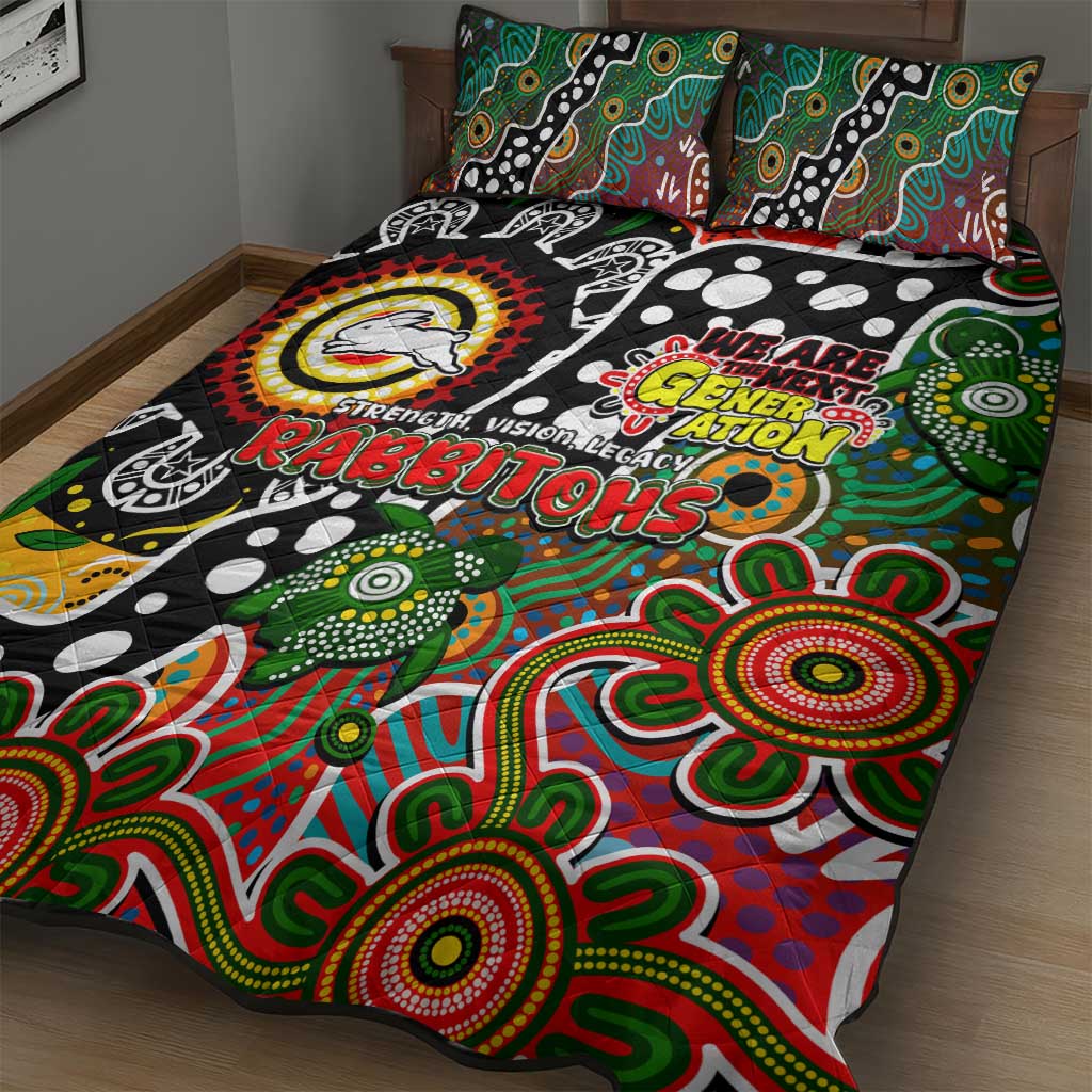 Rabbitohs NRL Celebrating 50 Years of Naidoc Quilt Bed Set NAIDOC Week 2025 Aboriginal