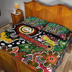 Rabbitohs NRL Celebrating 50 Years of Naidoc Quilt Bed Set NAIDOC Week 2025 Aboriginal