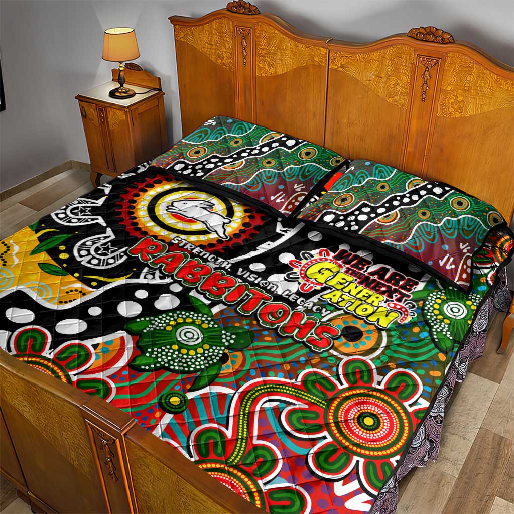 Rabbitohs NRL Celebrating 50 Years of Naidoc Quilt Bed Set NAIDOC Week 2025 Aboriginal