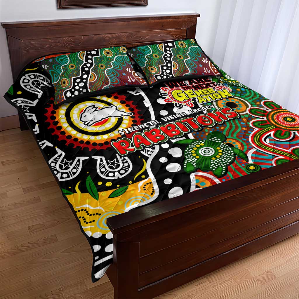 Rabbitohs NRL Celebrating 50 Years of Naidoc Quilt Bed Set NAIDOC Week 2025 Aboriginal