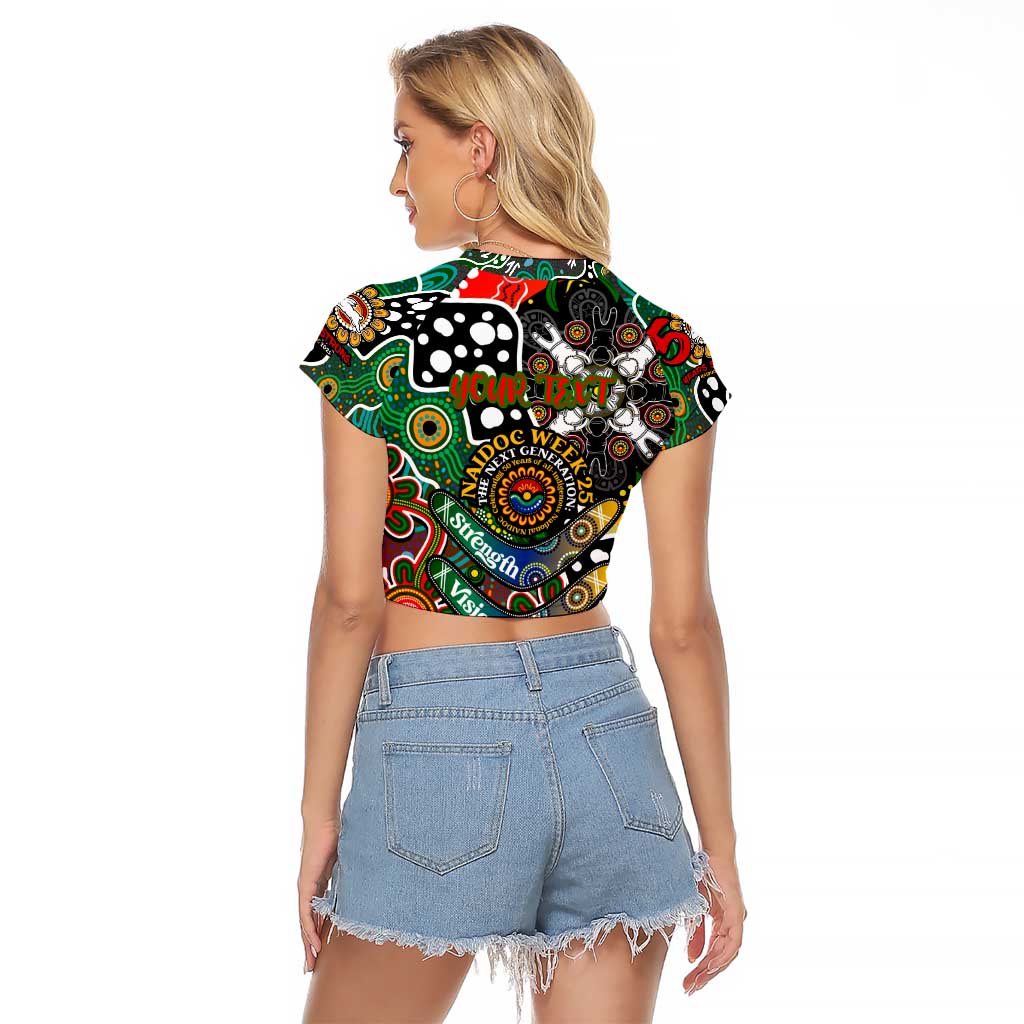 Personalised Rabbitohs NRL Celebrating 50 Years of Naidoc Raglan Cropped T Shirt NAIDOC Week 2025 Aboriginal