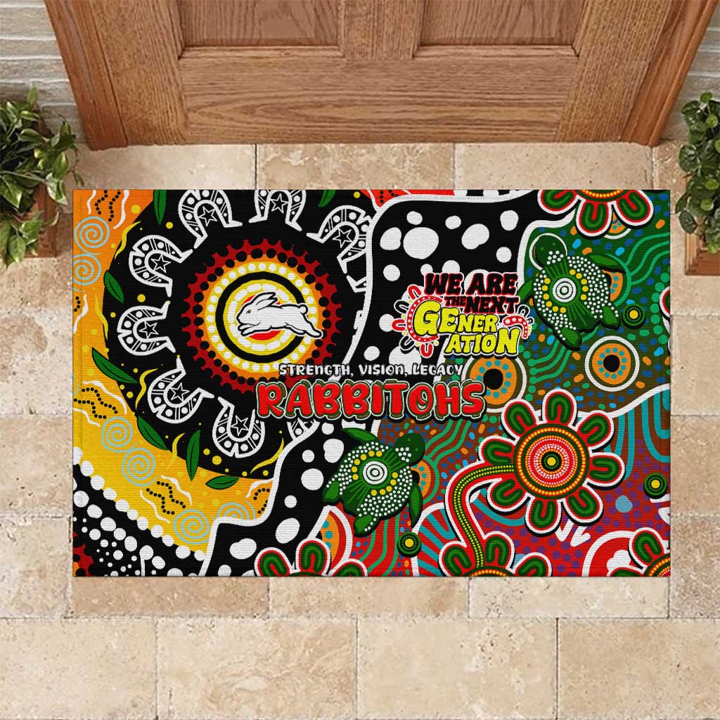Rabbitohs NRL Celebrating 50 Years of Naidoc Rubber Doormat NAIDOC Week 2025 Aboriginal