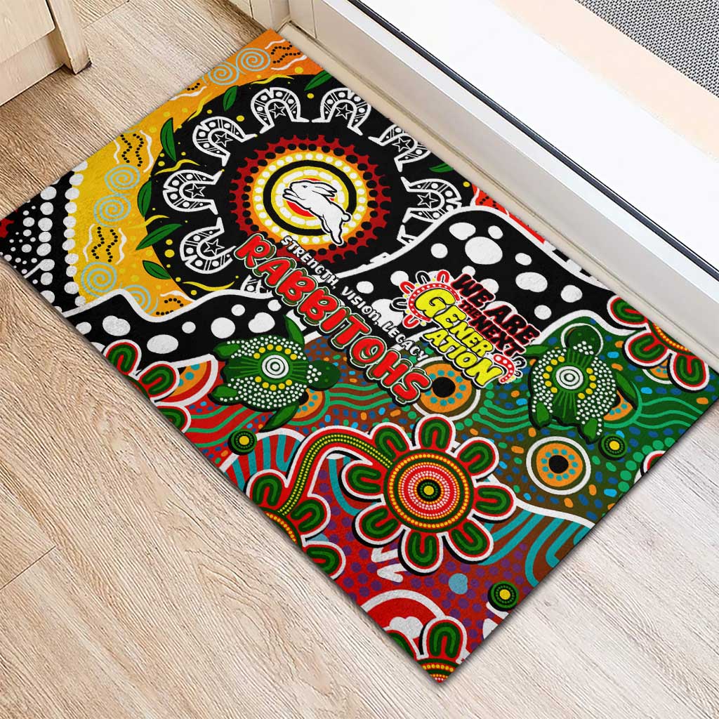 Rabbitohs NRL Celebrating 50 Years of Naidoc Rubber Doormat NAIDOC Week 2025 Aboriginal